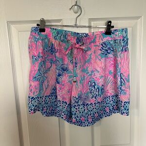 Colorful Floral Print Shorts Lilly Pulitzer size M